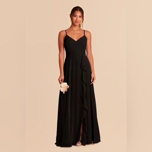 NWT Birdy Grey Theresa Chiffon Maxi Dress Black Sz S Pockets